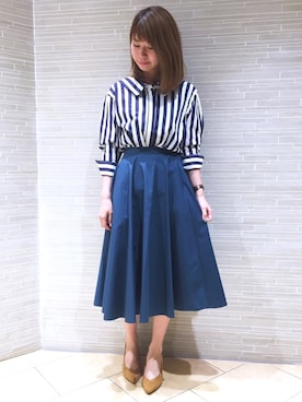 「laboratory work（ラボラトリーワーク）のチャンキーヒールパンプス（パンプス）」を使った、ｍｉｙｕさん（レディース・161cm）の夏コーディネート