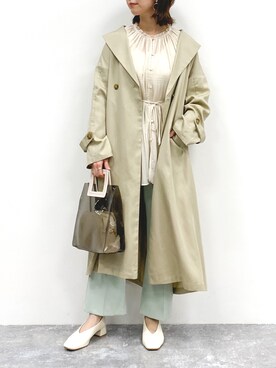 「チュニック」｜「アイテム（トレンチコート）」を使った、ｍｉｙｕさん（レディース・161cm）の冬コーディネート