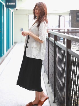「DONOBAN（ドノバン）のアイテム（テーラードジャケット）」を使った、DONOBAN OFFICIALさん（レディース・165cm）の夏コーディネート