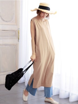 「DONOBAN（ドノバン）のアイテム（ハット）」を使った、DONOBAN OFFICIALさん（レディース・165cm）の夏コーディネート