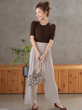 「DONOBAN（ドノバン）の【ブラック系その他/ZOZO限定カラー】フラット足袋パンプス（パンプス）」を使った、DONOBAN OFFICIALさん（レディース・165cm）の夏コーディネート