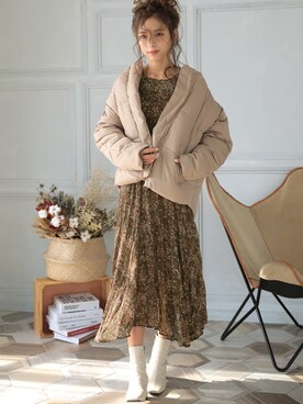 「DONOBAN（ドノバン）のアイテム（ダウンジャケット/コート）」を使った、DONOBAN OFFICIALさん（レディース・165cm）の秋コーディネート