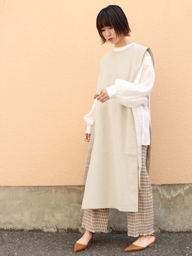 「DONOBAN（ドノバン）のアイテム（パンプス）」を使った、DONOBAN OFFICIALさん（レディース・165cm）の春コーディネート