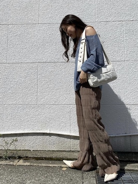 「透かし編みニット」｜DONOBAN OFFICIALさん（レディース・165cm）の春コーディネート