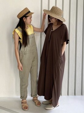 「DONOBAN（ドノバン）のアイテム（オールインワン・サロペット）」を使った、DONOBAN OFFICIALさん（レディース・165cm）の春コーディネート