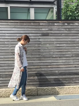 「ENVYM（アンビー）のアイテム（シャツワンピース）」を使った、まーりーさん（レディース・153cm）の夏コーディネート