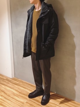 「ワッフル」｜「アイテム（マウンテンパーカー）」を使った、Tatsuyaさん（メンズ・168cm）の秋コーディネート