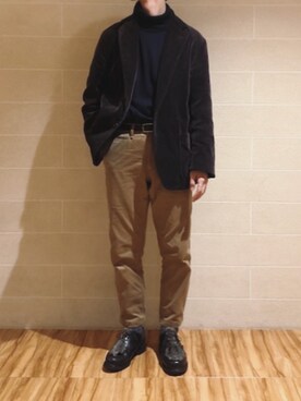 「UNIQLO（ユニクロ）のアイテム（チノパンツ）」を使った、Tatsuyaさん（メンズ・168cm）の秋コーディネート