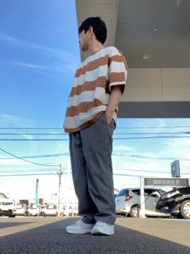 「ジーユーコーデ」｜「アイテム（スラックス）」を使った、としくんさん（メンズ・168cm）の夏コーディネート