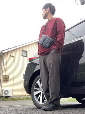 「HEAD PORTER PLUS（ヘッドポータープラス）のアイテム」を使った、としくんさん（メンズ・168cm）の秋コーディネート