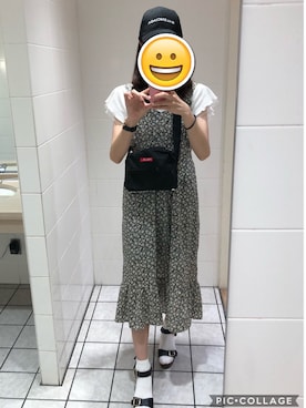 「へザー」｜「アイテム（キャップ）」を使った、momopiiiさん（レディース・166cm）の夏コーディネート