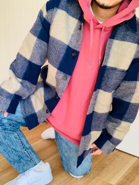 Uniqlo ユニクロ のパーカー ピンク系 を使ったメンズ人気ファッションコーディネート Wear