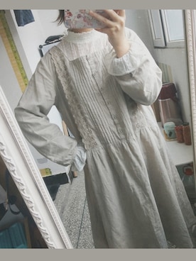 「アイテム（ワンピース/ドレス、シルバー系）」を使った、宇宙刑警小狗さん（レディース・158cm）の秋コーディネート