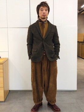 「BEAMS（ビームス）のアイテム（スーツジャケット）」を使った、Ansonさん（メンズ・178cm）の冬コーディネート