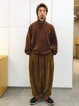 「Gramicci（グラミチ）のアイテム（パーカー）」を使った、Ansonさん（メンズ・178cm）の冬コーディネート