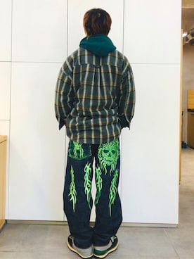 「RMCのアイテム（パンツ）」を使った、Ansonさん（メンズ・178cm）の冬コーディネート