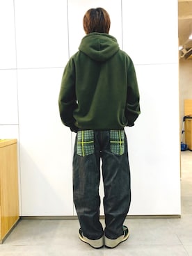 「RMCのアイテム（パンツ）」を使った、Ansonさん（メンズ・178cm）の冬コーディネート