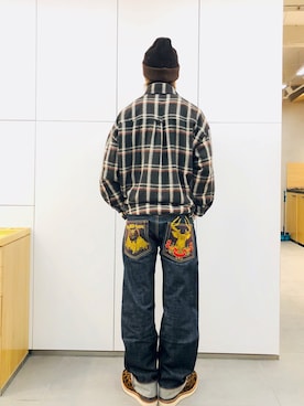 「RMCのアイテム（パンツ）」を使った、Ansonさん（メンズ・178cm）の冬コーディネート