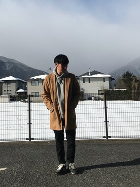 「improves（インプローブス）のアイテム（パーカー）」を使った、ショウさん（メンズ・174cm）の冬コーディネート