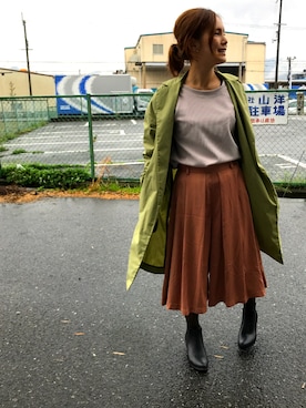 「URBAN RESEARCH（アーバンリサーチ）のアイテム（ステンカラーコート）」を使った、Hashimoto Erikaさん（レディース・153cm）の春コーディネート