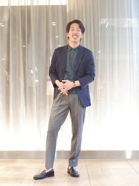 「SHIPS（シップス）のアイテム（ポロシャツ）」を使った、稲葉さん（メンズ・173cm）の夏コーディネート