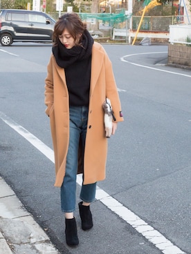「A part by（アパートバイ）のアイテム（チェスターコート）」を使った、プチプラのあやさん（レディース・167cm）の冬コーディネート