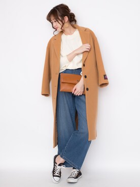 「A part by（アパートバイ）のアイテム（チェスターコート）」を使った、プチプラのあやさん（レディース・167cm）の冬コーディネート