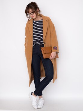 「A part by（アパートバイ）のアイテム（チェスターコート）」を使った、プチプラのあやさん（レディース・167cm）の冬コーディネート