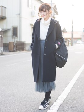 「A part by（アパートバイ）のアイテム（チェスターコート）」を使った、プチプラのあやさん（レディース・167cm）の冬コーディネート