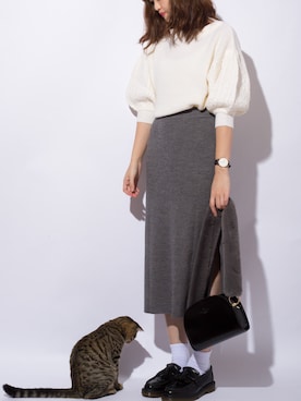 「CHEER CLOSET（チアクローゼット）の【プチプラのあや】ハーフムーンショルダーバッグ（ショルダーバッグ）」を使った、プチプラのあやさん（レディース・167cm）の秋コーディネート