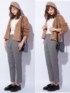 「CHEER CLOSET（チアクローゼット）の【プチプラのあや】ハーフムーンショルダーバッグ（ショルダーバッグ）」を使った、プチプラのあやさん（レディース・167cm）の秋コーディネート