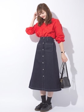 「CHEER CLOSET（チアクローゼット）の【プチプラのあや】ハーフムーンショルダーバッグ（ショルダーバッグ）」を使った、プチプラのあやさん（レディース・167cm）の冬コーディネート