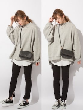 「Fone（エフワン）のアイテム」を使った、プチプラのあやさん（レディース・167cm）の秋コーディネート