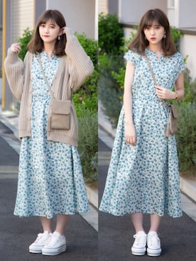 「HOTPING（ホッピン）のアイテム（カーディガン/ボレロ）」を使った、プチプラのあやさん（レディース・167cm）の春コーディネート