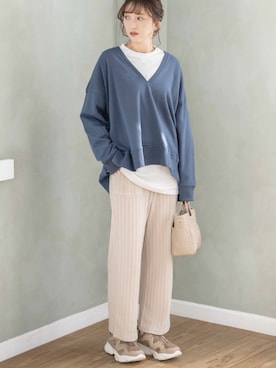 「しまむら（シマムラ）のアイテム（アンサンブル）」を使った、プチプラのあやさん（レディース・167cm）の冬コーディネート