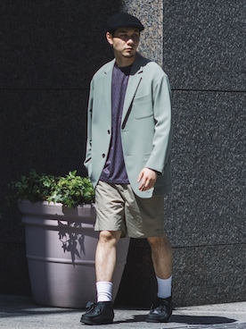 「KANGOL（カンゴール）のアイテム（ハンチング/ベレー帽）」を使った、 KOUICHIKAWAI（相互）さん（メンズ・182cm）の春コーディネート
