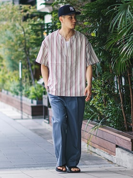 「JOINT WORKS（ジョイントワークス）のアイテム（パンツ）」を使った、 KOUICHIKAWAI（相互）さん（メンズ・182cm）の夏コーディネート