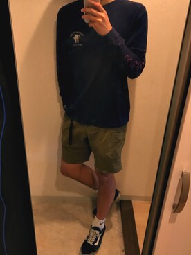 「Pilgrim Surf Supply（ピルグリムサーフサプライ）のアイテム（キャップ）」を使った、Takehiro Shinmyoさん（メンズ・180cm）の春コーディネート