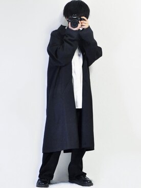 「kutir（クティール）のアイテム（ステンカラーコート）」を使った、hiroさん（メンズ・161cm）の秋コーディネート