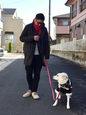 「moussy」｜「アイテム（ノーカラージャケット）」を使った、SHooooooooooJIさん（メンズ・169cm）の冬コーディネート