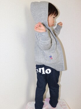 「2歳3ヶ月」｜「アイテム（パーカー）」を使った、Nanairo,さん（キッズ・80cm）の冬コーディネート