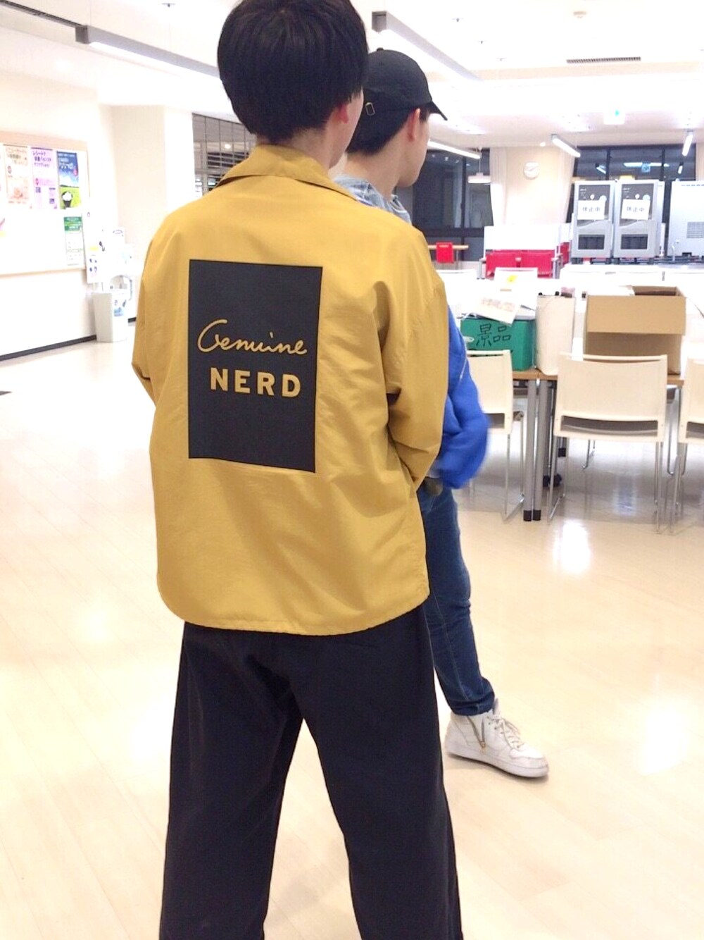 「春コーデ、お洒落さんとつながりたい、ootd、大学生、STUDIOUS、STUDIOUS SELECT(STUDIOUS SELECT)、name.、N.HOOLYWOOD」｜「N.HOOLYWOODのアイテム（ジャケット/アウター、イエロー系）」を使った、りゅーきさん（メンズ・170cm）の春コーディネートの1枚目の写真