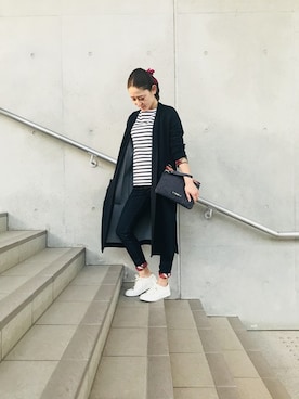 「BLUE LABEL CRESTBRIDGE（ブルーレーベルクレストブリッジ）のアイテム（デニムパンツ）」を使った、oootnさん（レディース・155cm）の冬コーディネート
