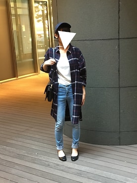 「GLOBAL WORK（グローバルワーク）のアイテム（シャツワンピース、その他）」を使った、はーちゃろさん（レディース・162cm）の秋コーディネート