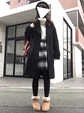 「E hyphen world gallery MANIA（イーハイフンワールドギャラリーマニア）のアイテム（ジャケット/アウター）」を使った、はーちゃろさん（レディース・162cm）の冬コーディネート