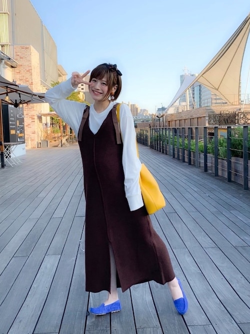 Marina カジュアル可愛い好きママ Haco のジャンパースカートを使ったコーディネート Wear