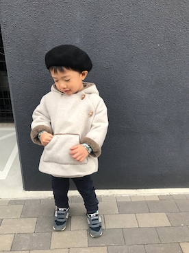 「ZARA（ザラ）のアイテム（その他アウター）」を使った、リンズーさん（キッズ・90cm）の冬コーディネート