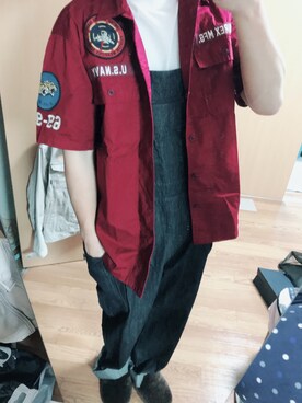「AVIREX（アヴィレックス）のアイテム（サロペット/オーバーオール）」を使った、まさや(美容学生)さん（メンズ・178cm）の春コーディネート