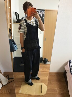 「AVIREX（アヴィレックス）のアイテム（サロペット/オーバーオール）」を使った、まさや(美容学生)さん（メンズ・178cm）の春コーディネート