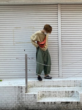 「Needles（ニードルス）の＜NEEDLES＞ FATIQUE PT/パンツ □□（カーゴパンツ、グリーン系）」を使った、kouseiiiiiiさん（メンズ・169cm）の春コーディネート